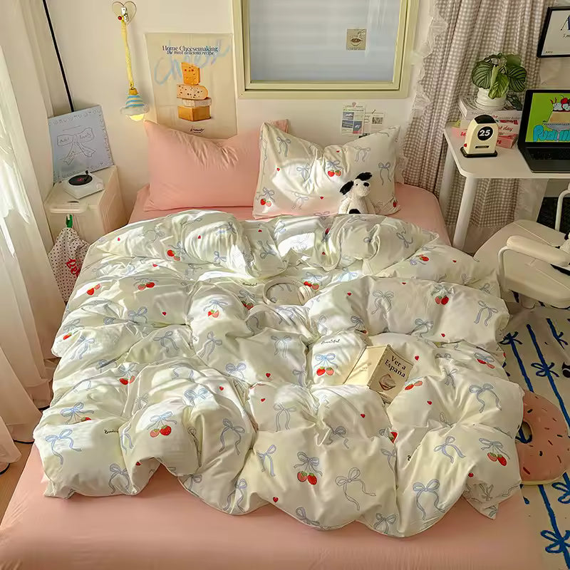 Coquette Strawberry Bow Bedding Set