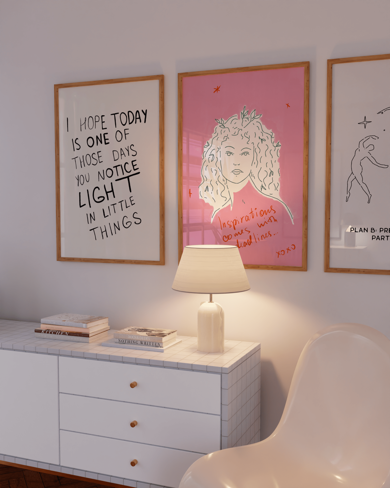 Feminine Pink Art Poster