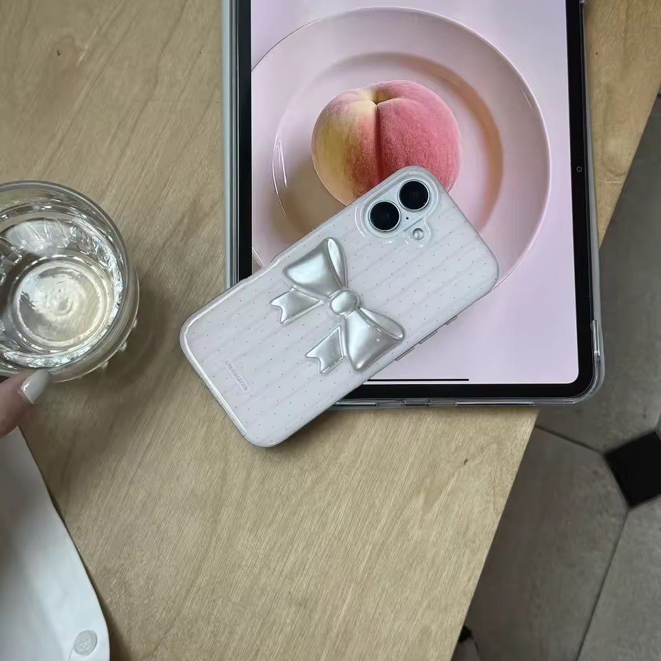 Polka Dot Pearl Bow iPhone Case