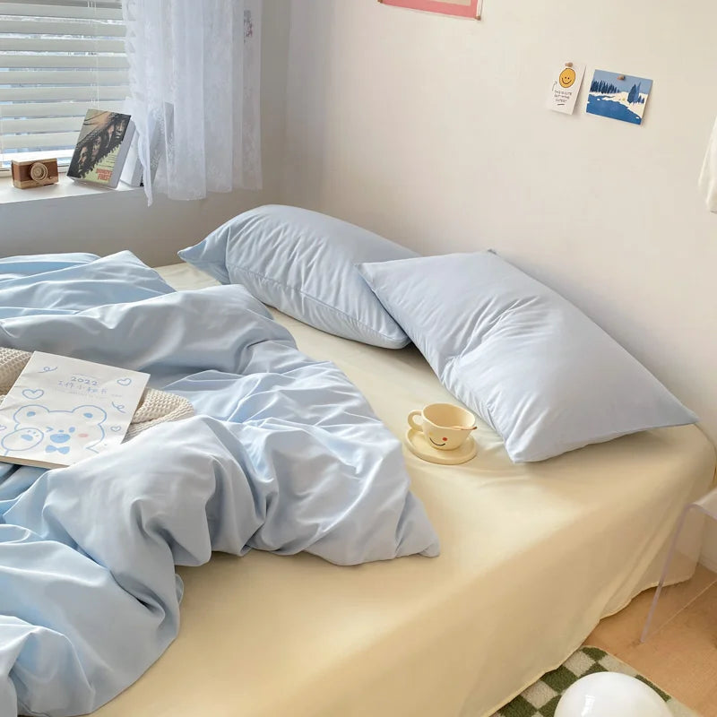 Pastel Blue & Cream Duvet Cover Set