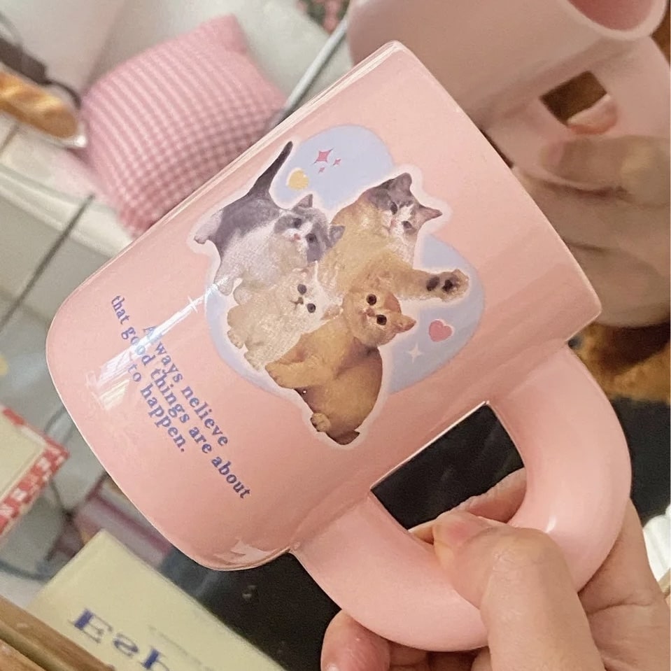 Pink Cute Kitten Mug