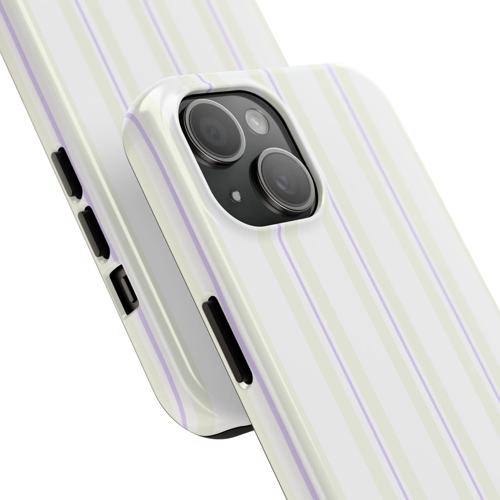 Cream & Lilac Striped iPhone Case