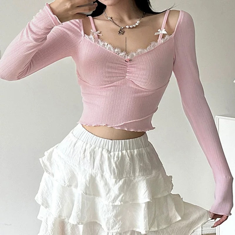 Coquette Pink Top