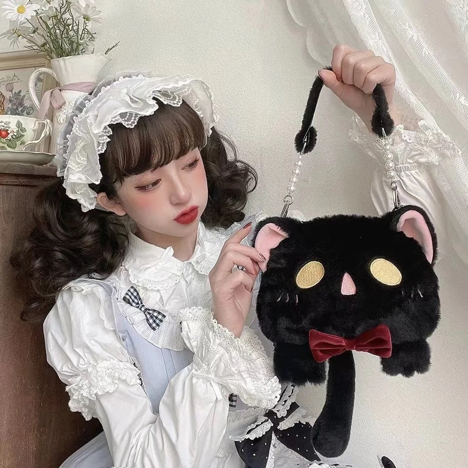 Kawaii Plush Doll Bag Black