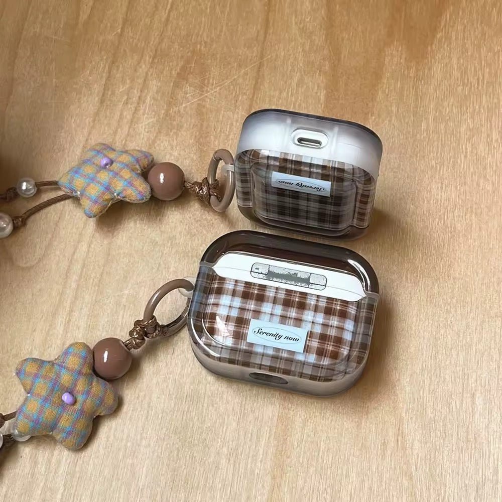 Preppy Plaid AirPods Case with Charm