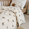 Bear Print Cotton Muslin Bedding Set