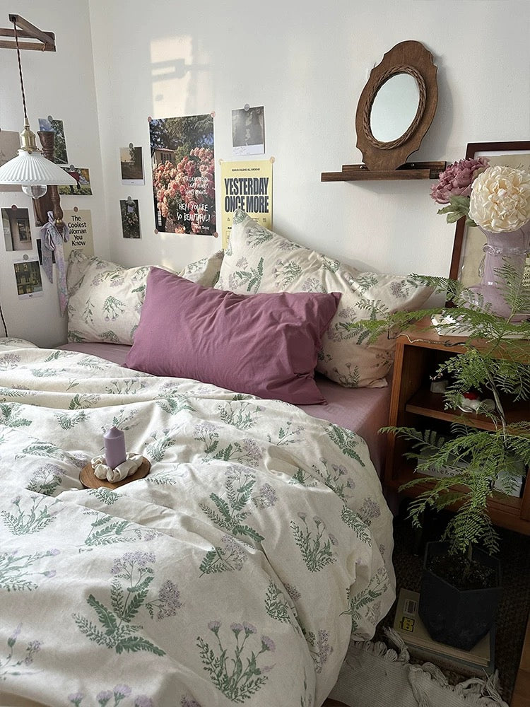 Garden Inspired Lilac Duvet Cover Set