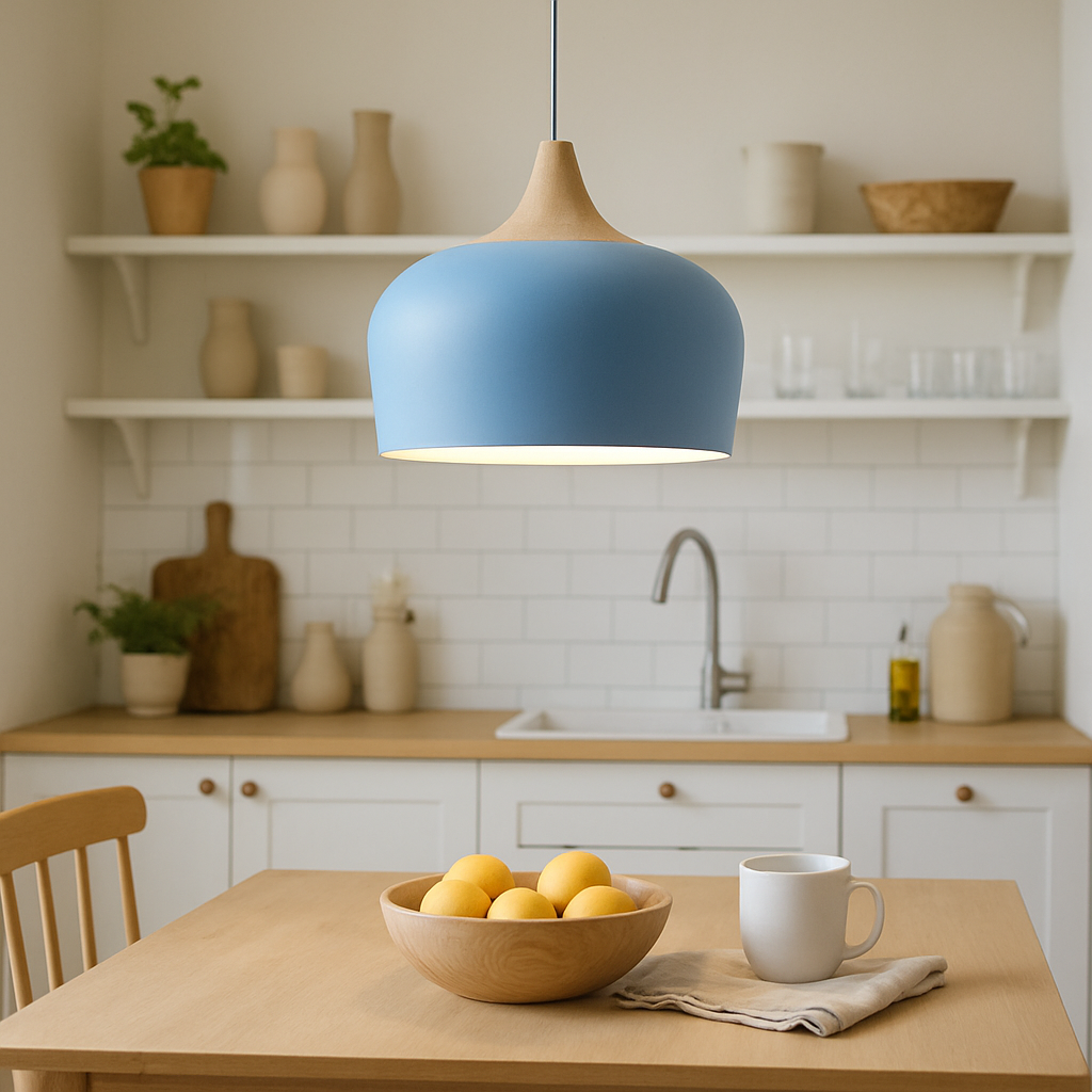 Soft Pastel Palette Pendant Lights in Metal & Wood - Final Sale