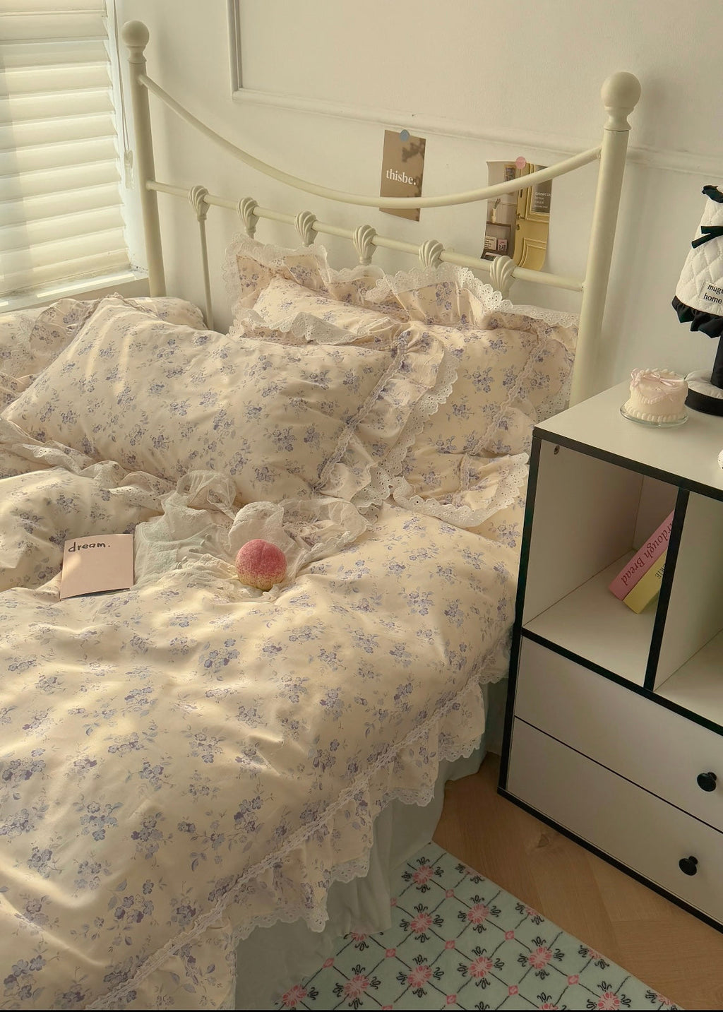 French Lace Floral Cotton Bedding Set