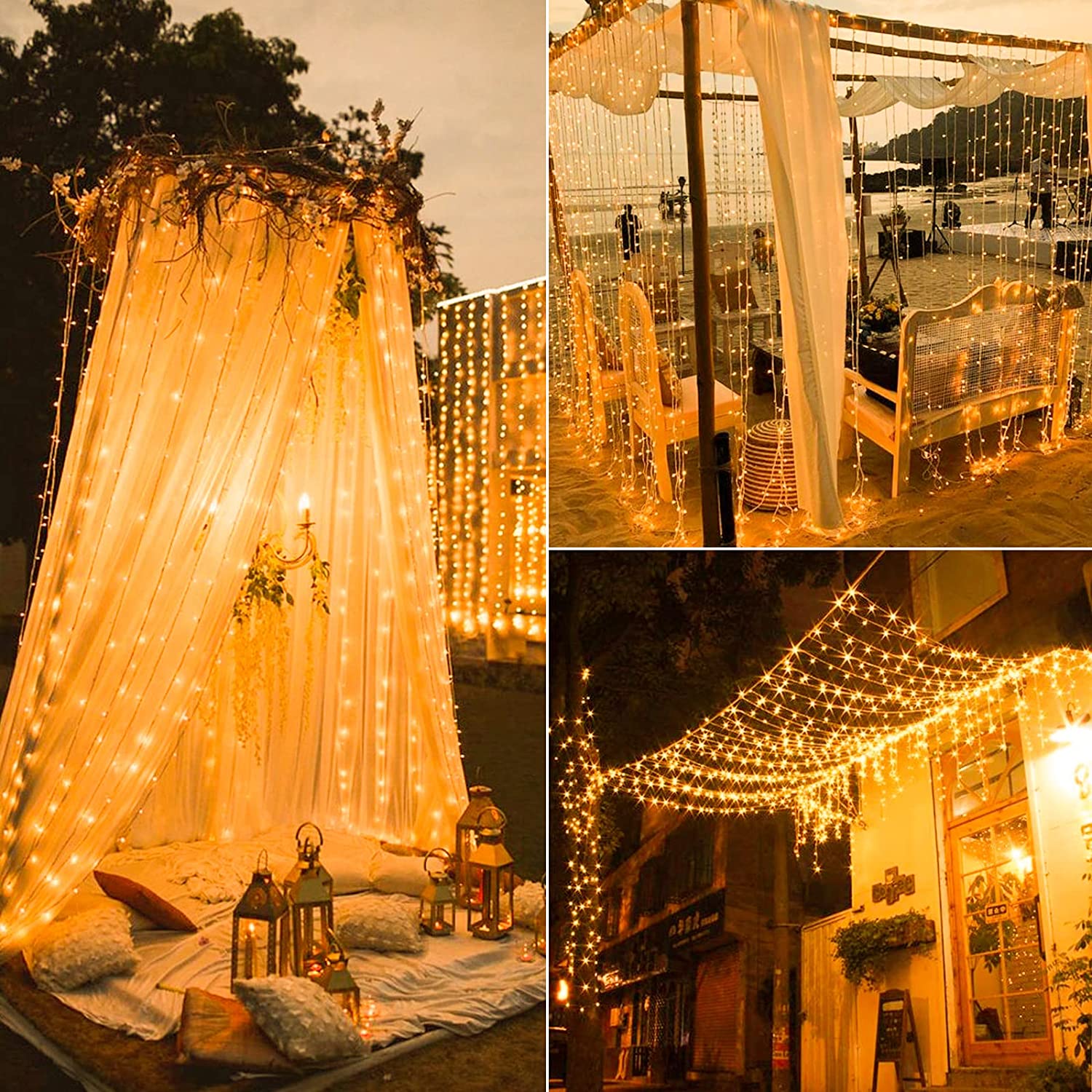 Solar Outdoor Curtain Lights