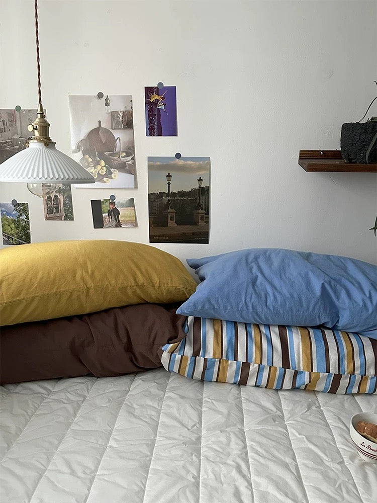Multicolor Striped Pillow Case