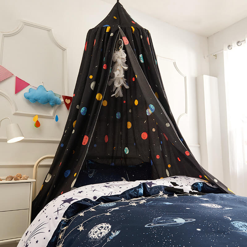 Space World Kids Bed Canopy – Blackout Star Design Style B