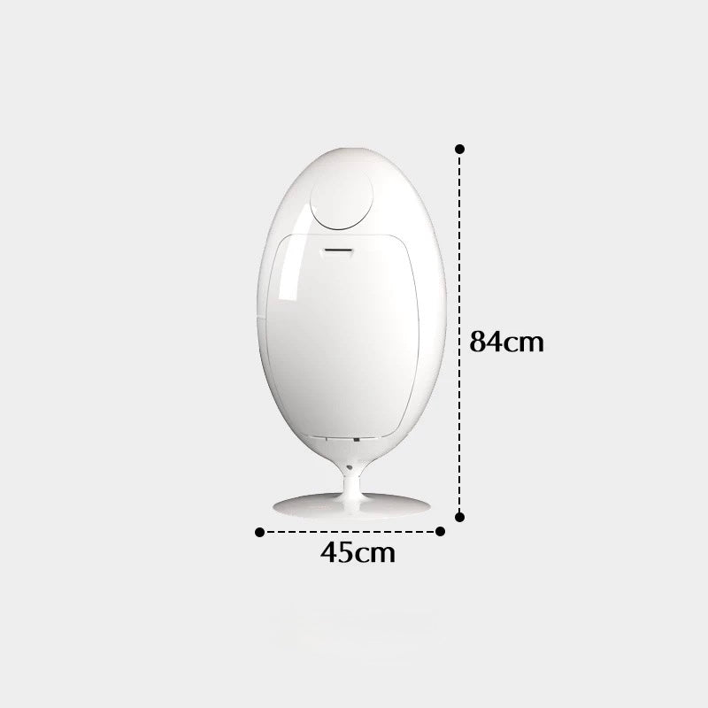 Dinosaur Egg Rotating Kitchen Trash Can White
