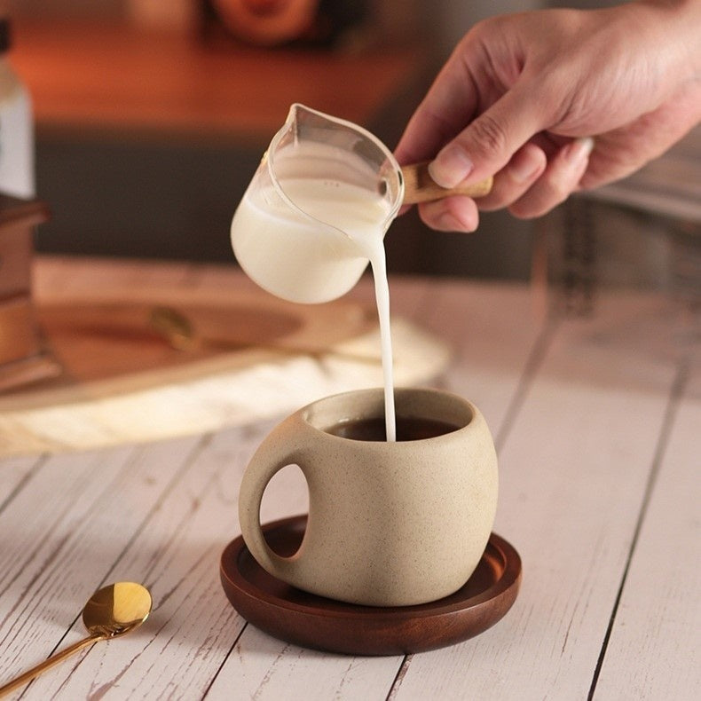 Ceramic Coffee Mug with Saucer & Spoon - Espresso Cup Set