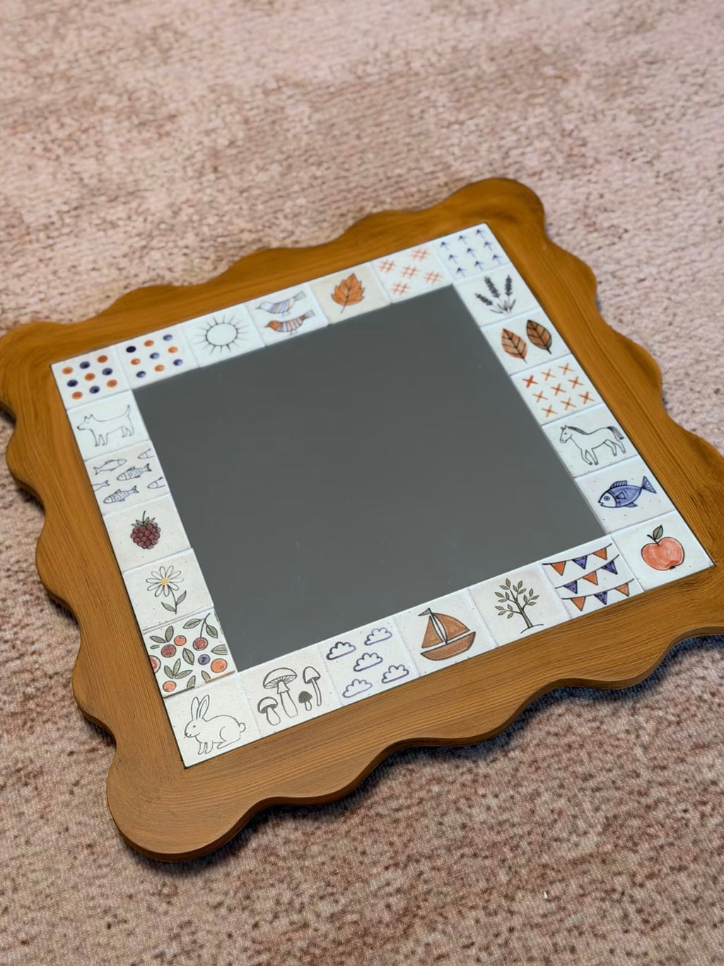 Cottagecore Scalloped Mirror