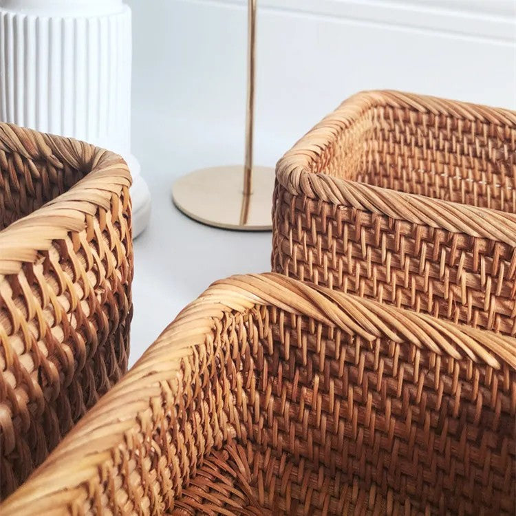 Rattan Storage Basket Organizer