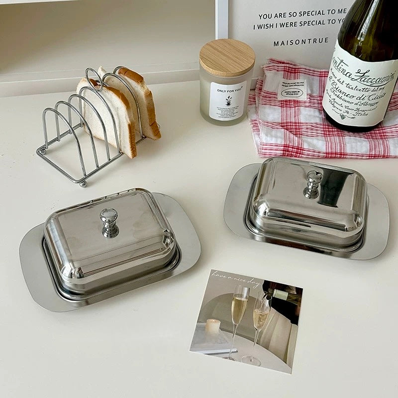 Stainless Steel French Butter Dish