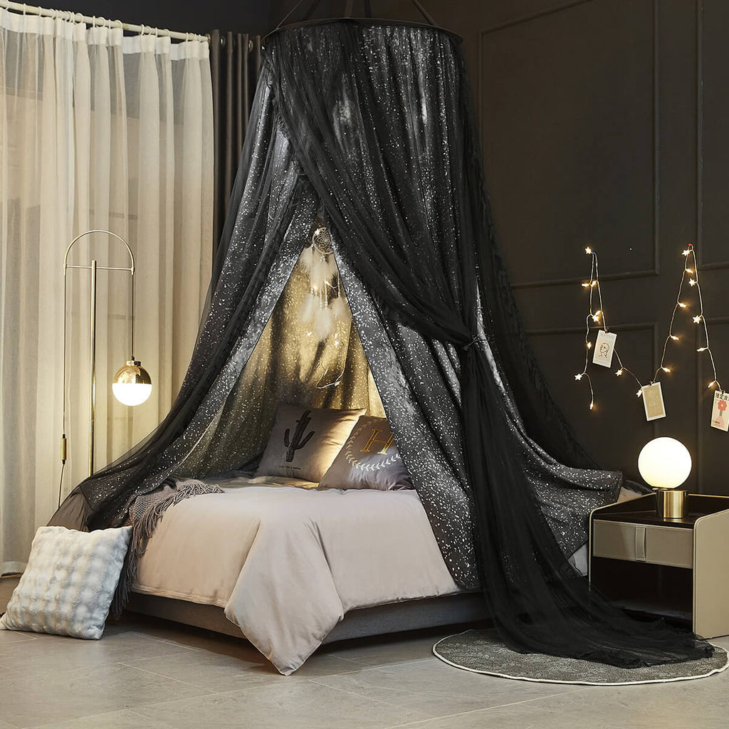 Starry Night Bed Canopy – Space Theme Room Decor