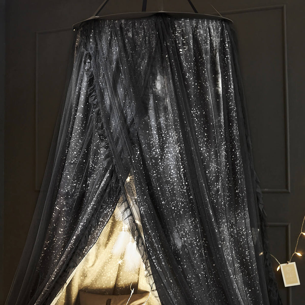 Starry Night Bed Canopy – Space Theme Room Decor
