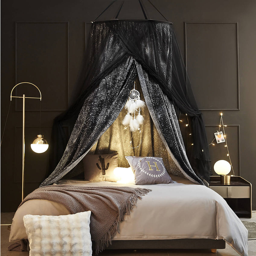 Starry Night Bed Canopy – Space Theme Room Decor