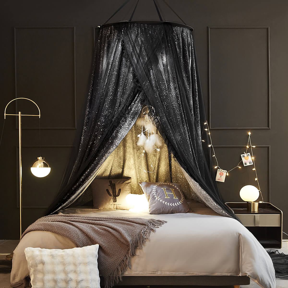 Starry Night Bed Canopy – Space Theme Room Decor