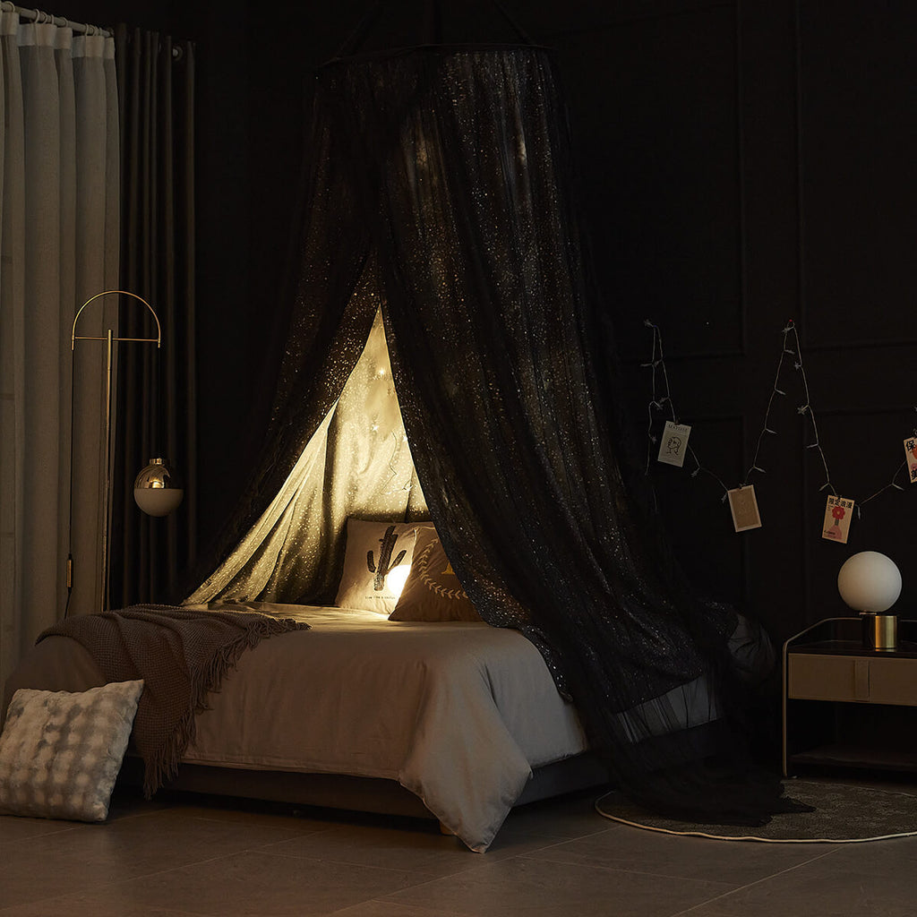 Starry Night Bed Canopy – Space Theme Room Decor