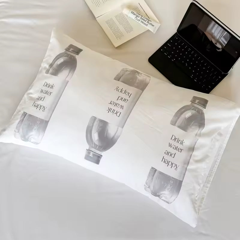 Graphic Typography Cotton Pillowcase