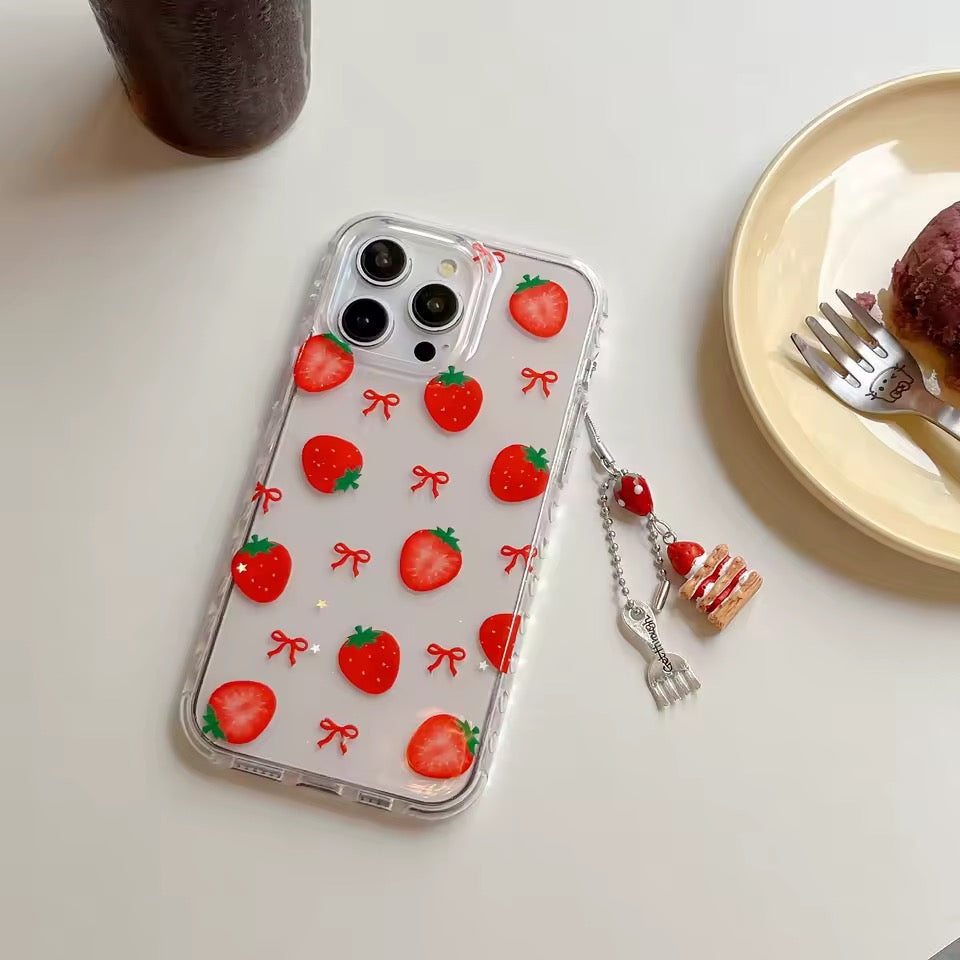 Strawberry Bow iPhone Case Case+Charm