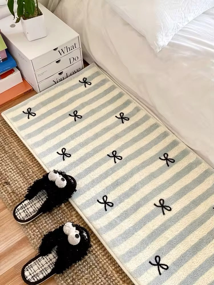 Coquette Bow Rug Black