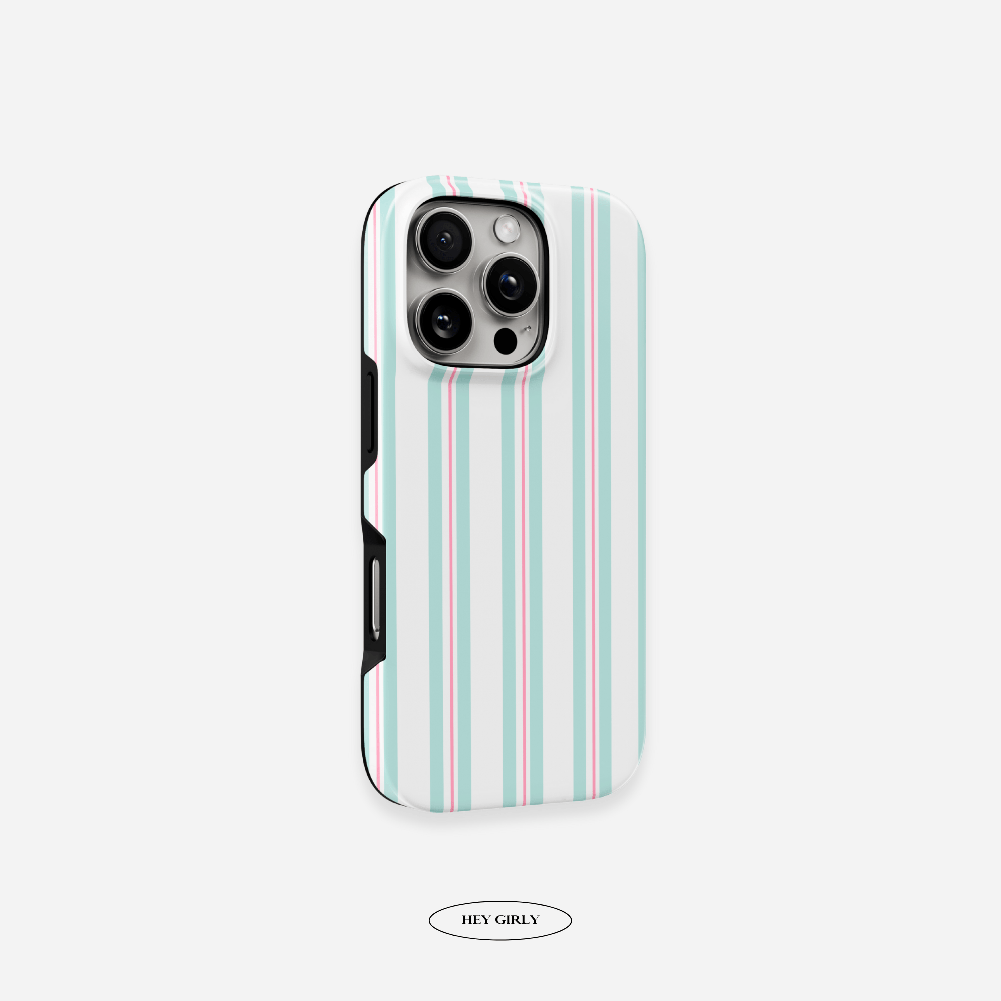 Green & Pink Striped iPhone Case