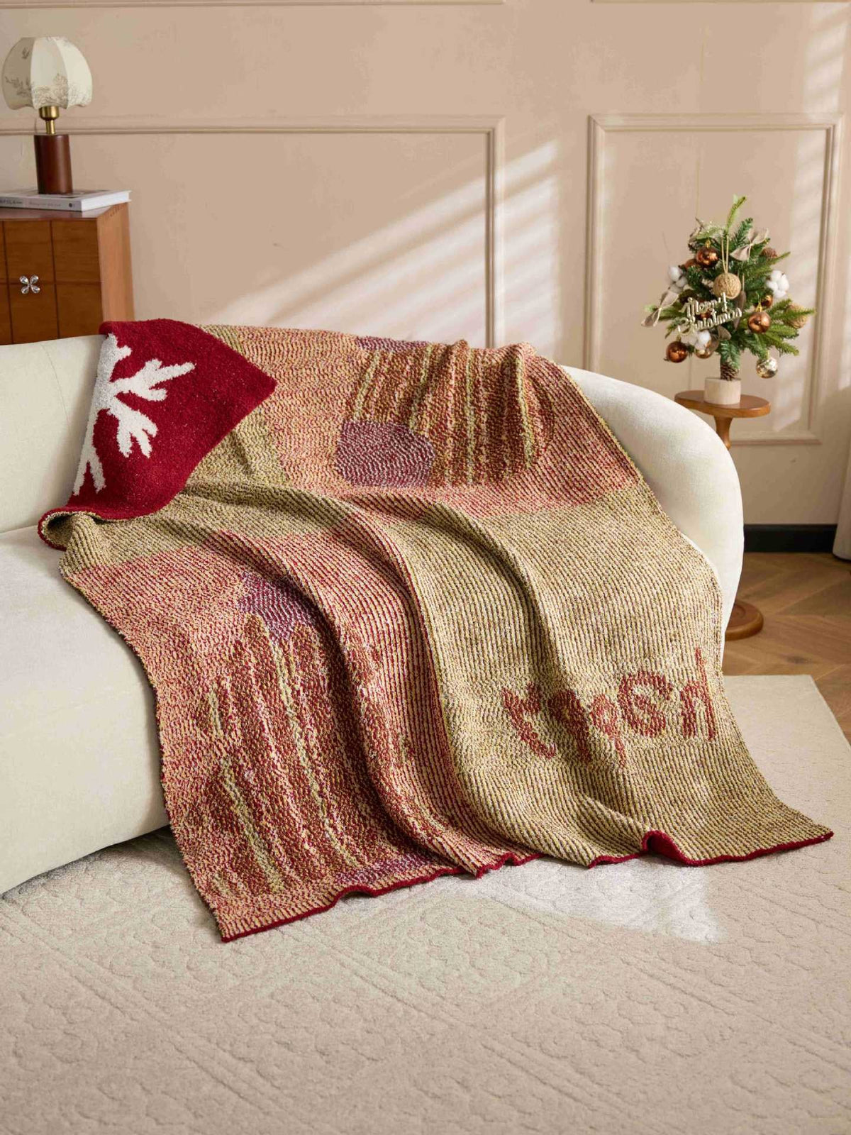 Christmas Stocking Plush Throw Blanket