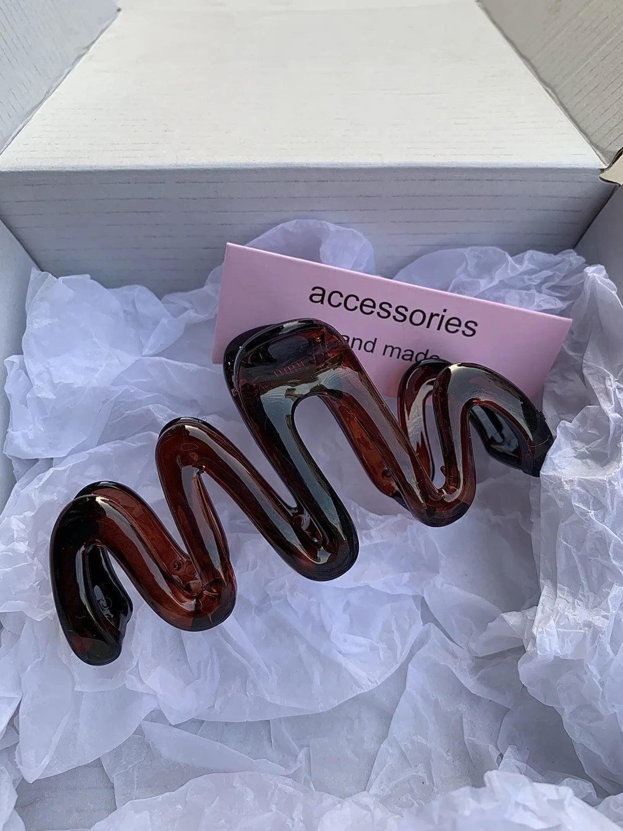Colorful Jelly Wave Hairpin Brown