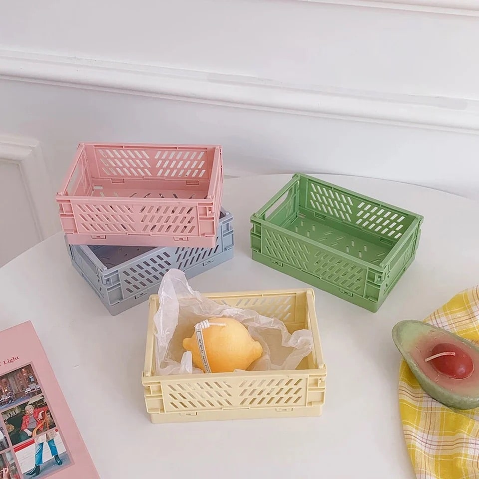 Pastel Storage Crates Yellow