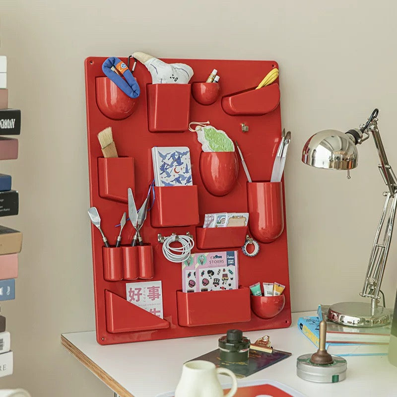 Wall Mounted Pocket Organizer Red