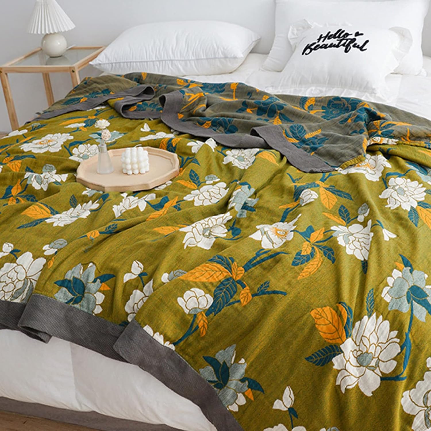 Olive Garden Printed Cotton Quilt