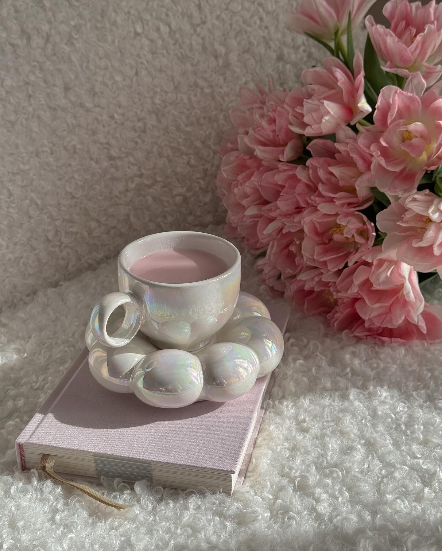 Yellow Bubble Mug Set White