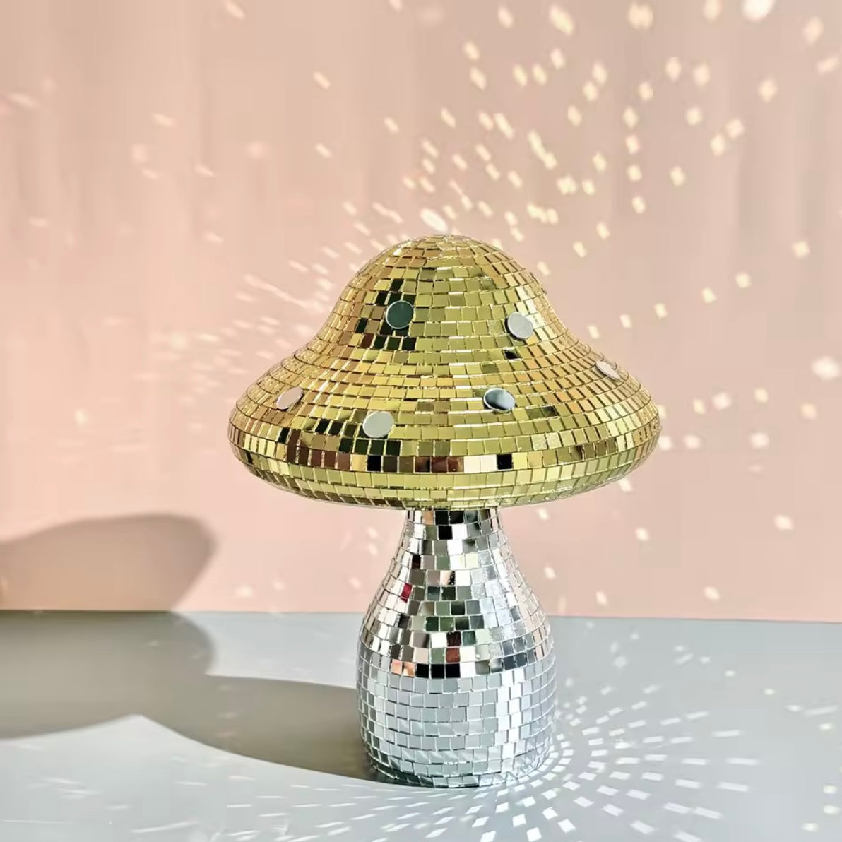 Dreamy Disco Mushroom Ball Gold Dots
