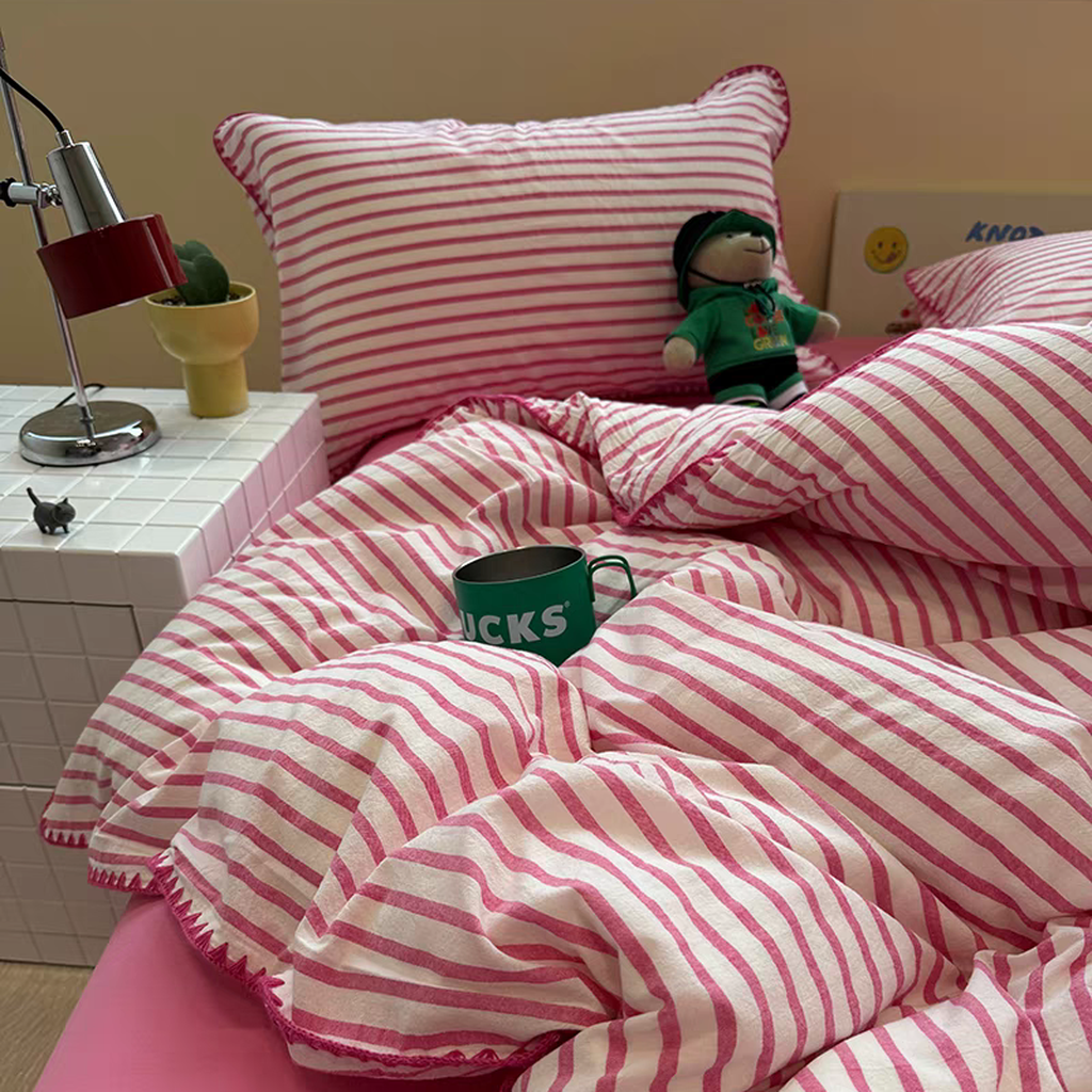 Sweet Stripes Bedding Set - Violet