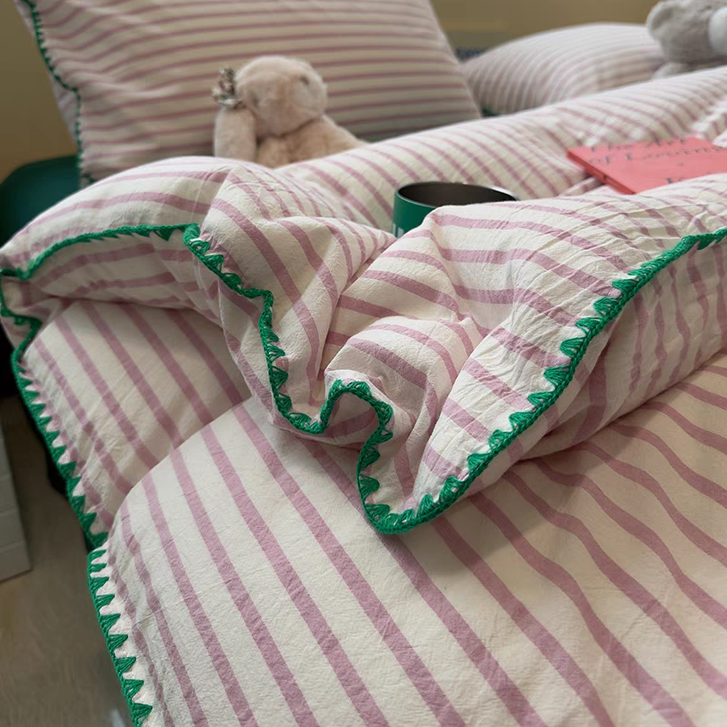 Sweet Stripes Duvet Cover - Violet