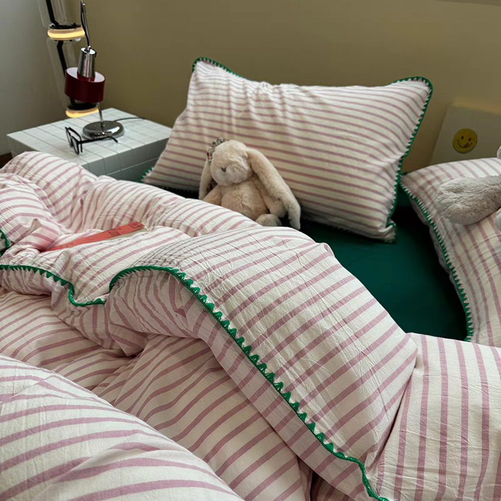 Sweet Stripes Duvet Cover - Violet