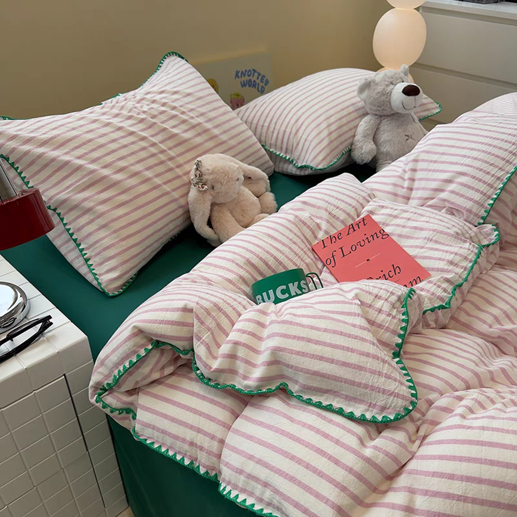 Sweet Stripes Bedding Set - Violet