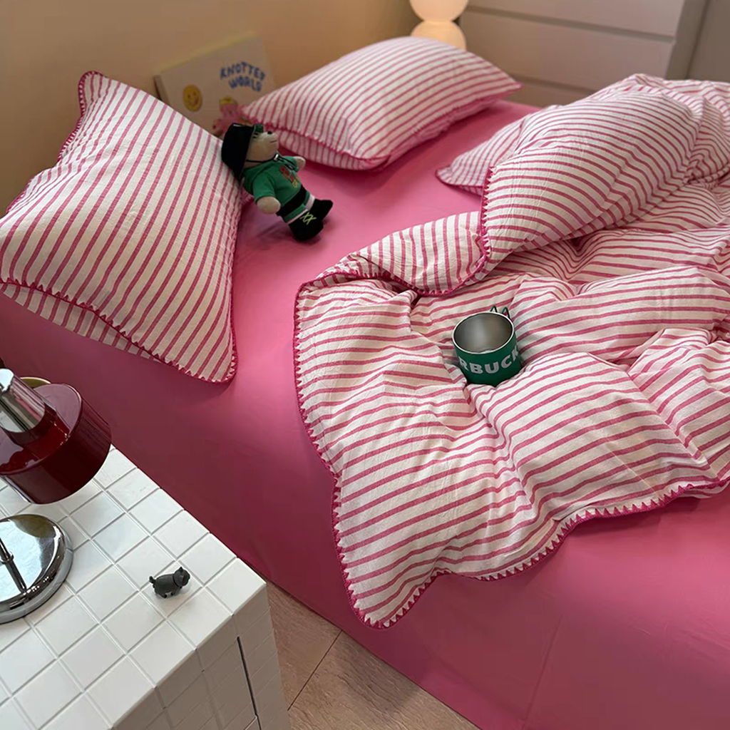 Sweet Stripes Duvet Cover - Violet