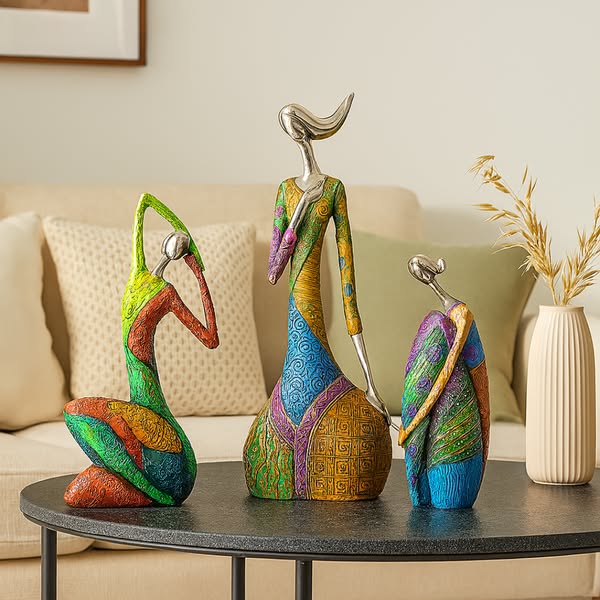 Abstract Resin Woman Sculpture
