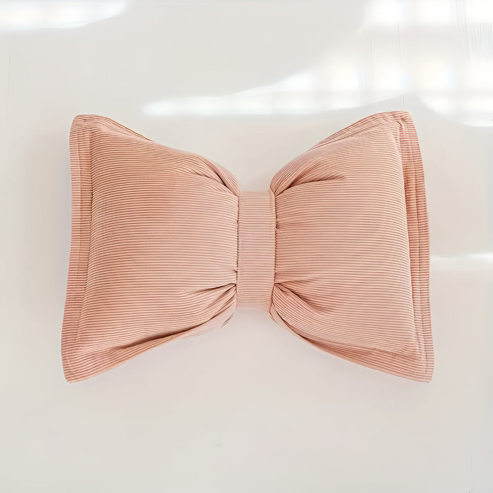 Bowknot Decorative Cushion Pillow Blush Ribbon