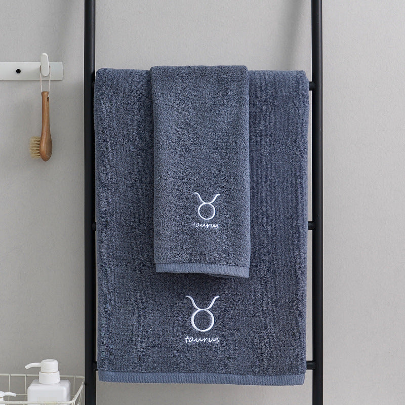 Zodiac Luxury Towel Set (2-Piece) Blue Taurus