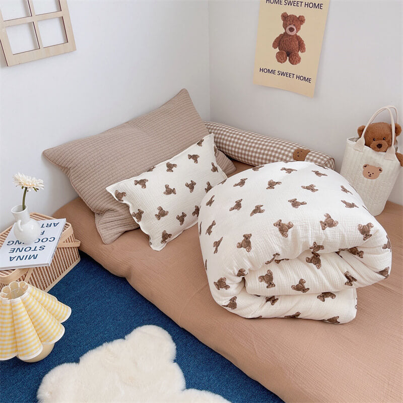 Teddy Bear Bedding Set – Cotton Muslin