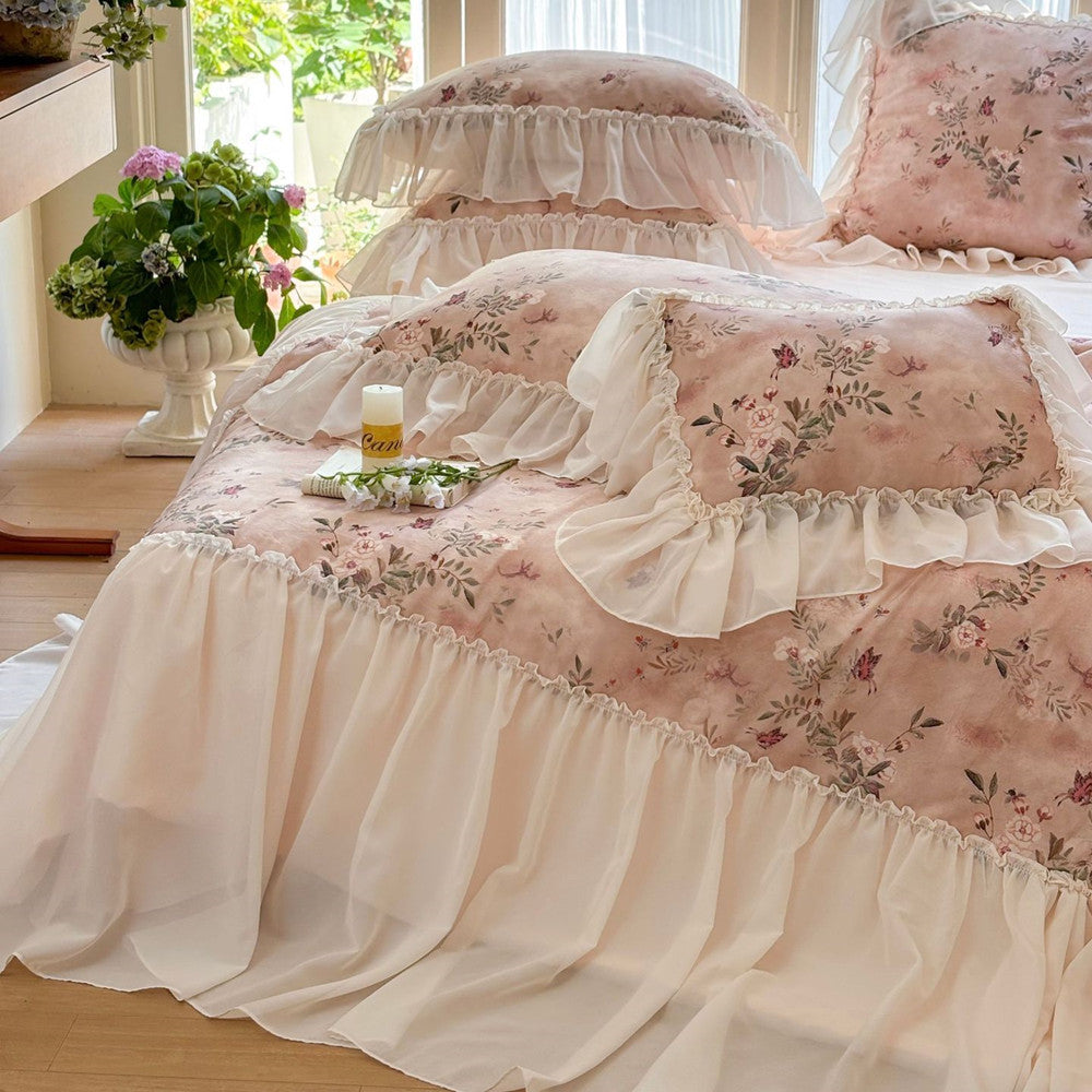 Floral Ruffled Comforter – Soft TENCEL™ Bedding