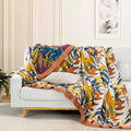 Cotton Throw Blanket - Amber & Indigo Design