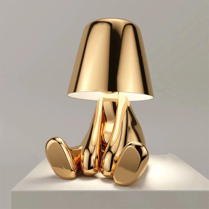 Thinker Golden Lamp Side