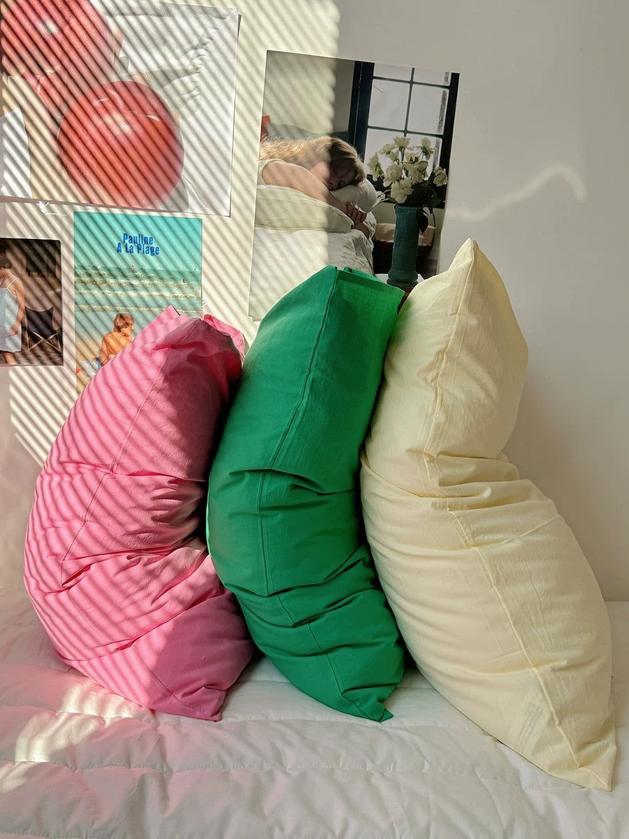 Solid Color Washed Cotton Pillowcase